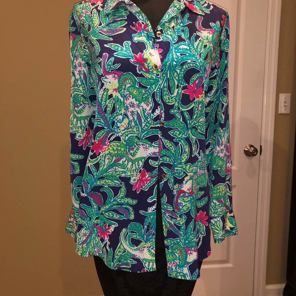 Lilly Pulitzer Isla Printed Top Size Medium